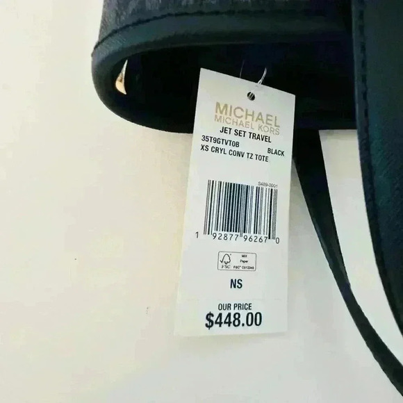 Michael Kors XS Jet Set Travel Carryall Top Zip Tote Black - Picture 7 of 9